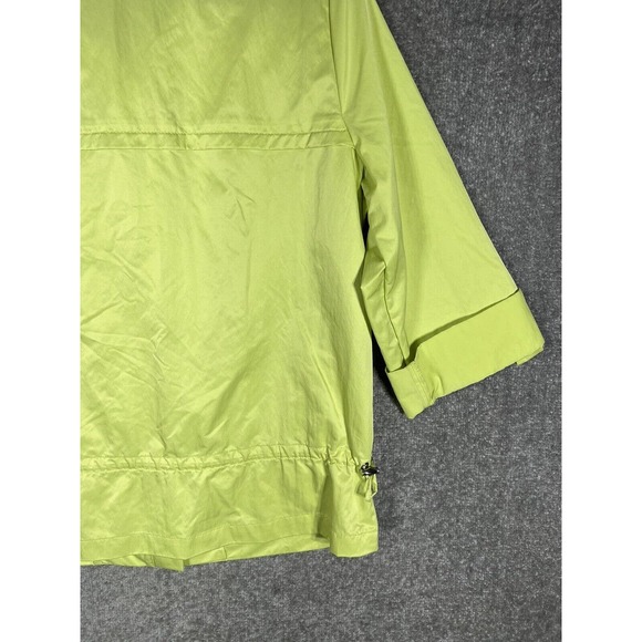 Zenergy By Chicos Roll Tab Sleeve Full Zip Jacket Womens Size 1 US Size 8 Neon - Picture 10 of 13
